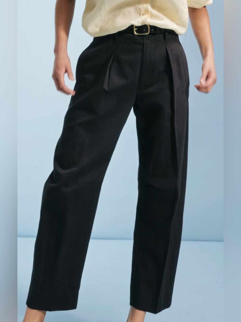 AYR ‘The Bam’ Premium Barrel-leg Pleated Trouser (color: Washed Black)